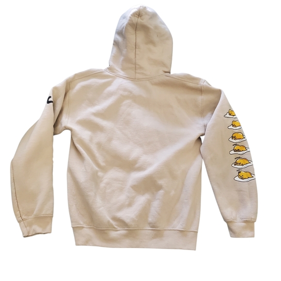 Sanrio Gudetama Unisex Hoodie Sweatshirt Sz Small The Lazy Egg Bacon Beige Tan‎ - Picture 2 of 10